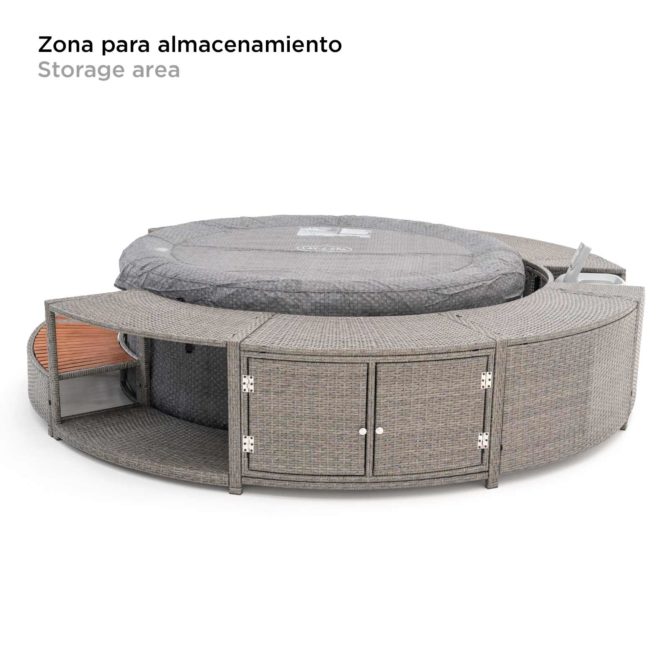 Spa Hinchable Bestway Lay-Z-Spa Havana Ø180x66 cm con Airjet + Revestimiento K2O Full Surround 180 Ø279x40x56 cm Borde para Spa Circular - Imagen 3