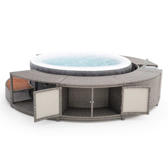 Spa Hinchable Bestway Lay-Z-Spa Havana Ø180x66 cm con Airjet + Revestimiento K2O Full Surround 180 Ø279x40x56 cm Borde para Spa Circular - Imagen 5