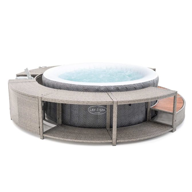 Spa Hinchable Bestway Lay-Z-Spa Havana Ø180x66 cm con Airjet + Revestimiento K2O Full Surround 180 Ø279x40x56 cm Borde para Spa Circular - Imagen 6