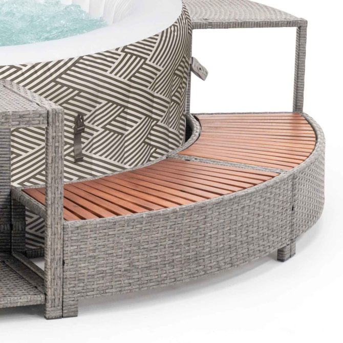 Spa Hinchable Bestway Lay-Z-Spa Madrid Ø180x66 cm con Airjet + Revestimiento K2O Full Surround 180 Ø279x40x56 cm Borde para Spa Circular - Imagen 6