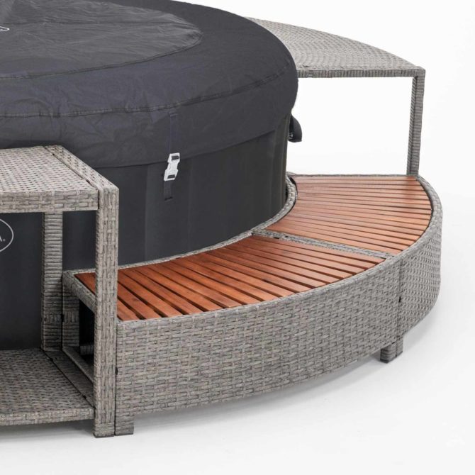 Spa Hinchable Bestway Lay-Z-Spa Miami Ø180x66 cm con Airjet + Revestimiento K2O Full Surround 180 Ø279x40x56 cm Borde para Spa Circular - Imagen 6