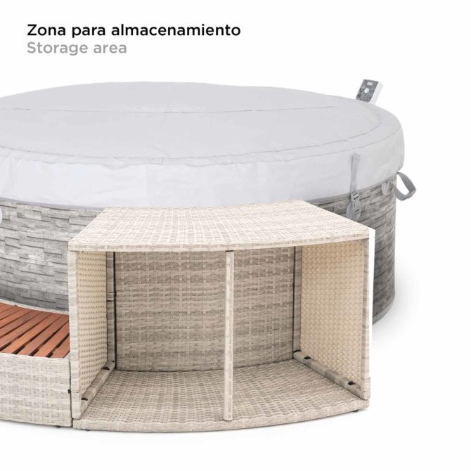 Spa Hinchable Bestway Lay-Z-Spa Vancouver Airjet Ø155x60cm + Revestimiento K2O Half Surround 180 289x45x56cm Borde para Spa Semicircular - Imagen 5