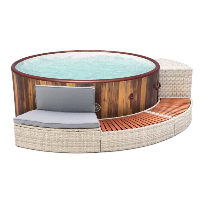 Spa Hinchable Bestway Lay-Z-Spa Helsinki Ø180x66cm con Airjet + Revestimiento K2O Half Surround 180 289x45x56cm Borde para Spa Semicircular - Imagen 3