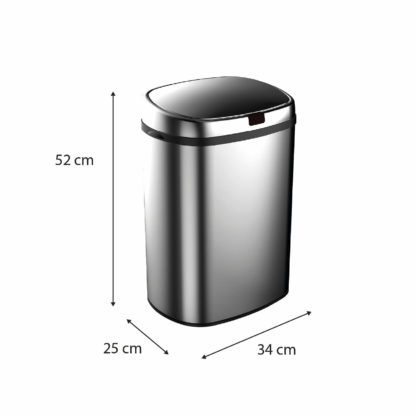 Cubo de Basura y Reciclaje CATTERHOUSE Futuro 30L 34x25x52 cm de Acero Inoxidable con Sensor de Movimiento y Apertura Automática - Imagen 4