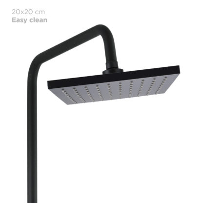 Columna de Ducha K2O Chillout Sea 83-119cm Diseño Cuadrado Negro Mate - Grifo Termostático, Altura Regulable, Ducha de Mano - Imagen 7