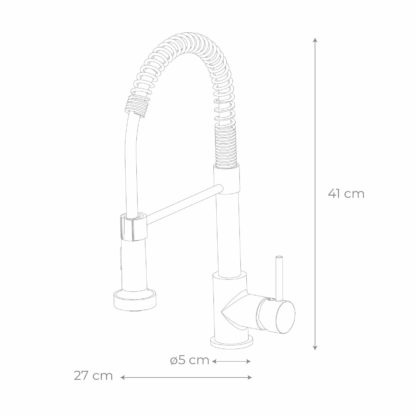 Grifo de Cocina K2O Dock 27x5x41cm Grifo Monomando con Muelle, Caño Giratorio 360° y Extraíble, Agua en 2 Funciones y Aireador - Imagen 4