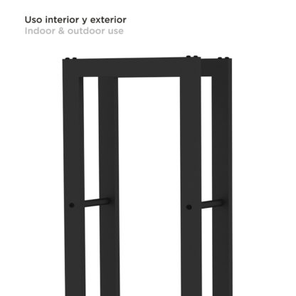 Leñero de Interior Kekai Rack II 40x25x150 cm Almacenaje de Madera con Estructura de Acero Galvanizado, Color Negro - Imagen 5