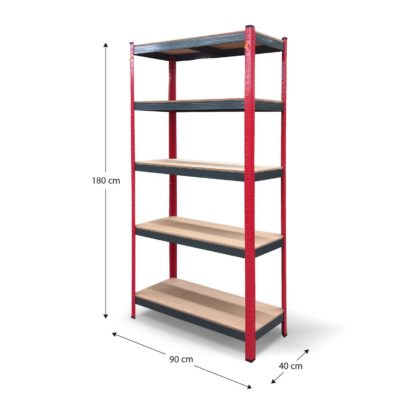 Estantería Metálica CATTERHOUSE Rack Cargo Advance 90 - 90x40x180 cm Estantería de Almacenaje de Acero Galvanizado y MDF con Baldas de Altura Ajustable - Imagen 4