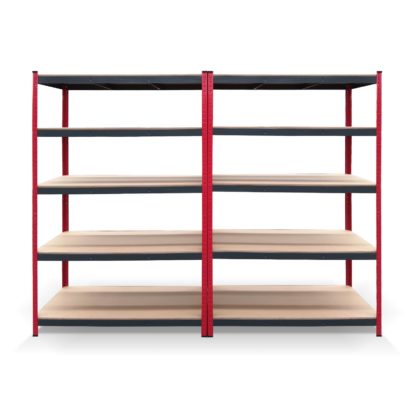 Pack 2 Estanterías Metálicas CATTERHOUSE Rack Cargo Advance 120 - 120x60x180cm Estanterías de Almacenaje de Acero Galvanizado y MDF con Baldas Ajustables