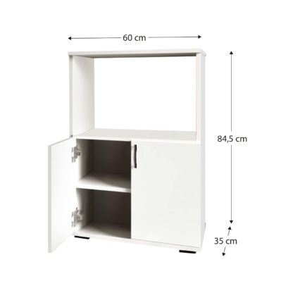 Armario Multiusos CATTERHOUSE Atenas 84 de 60x35x84,5 cm con 2 Puertas, 1 Balda Interior y de Color Blanco - Imagen 4