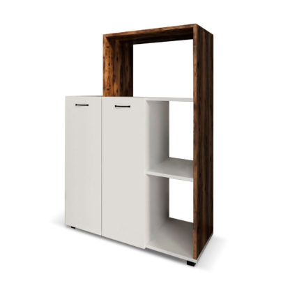 Armario Multiusos CATTERHOUSE Delfos 123 de 90x41x123cm con 3 Compartimentos, 2 Puertas y 1 Balda Interior de Altura Ajustable