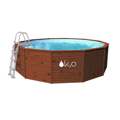 Piscina Madera Panelada K2O con Depuradora de Cartucho 375×127 cm y Escalera