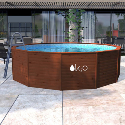 Piscina Madera Panelada K2O con Depuradora de Cartucho 375×127 cm y Escalera - Imagen 5