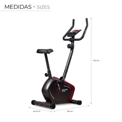 Bicicleta Estática Siluet B0003S 86x44,5x140cm Volante Inercia 5 kg | 7 Funciones y Pantalla LCD | Ruedas | Soporte Tablet Móvil - Imagen 4