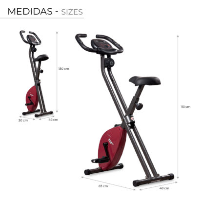 Bicicleta Estática Plegable Siluet BX003S 88x48x13 cm Sistema Frenado Magnético | Ruedas | 7 Funciones | Pedales Antideslizantes - Imagen 4