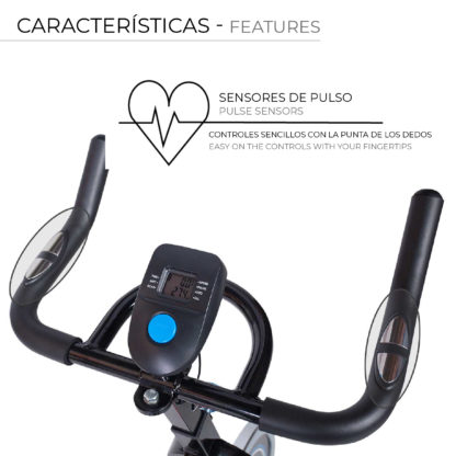 Bicicleta Ciclo Indoor Fytter Rider RI-0X 120x50x108 cm 7 Funciones, Pulsómetro, Inercia 14 Kg y Resistencia Regulable - Imagen 3