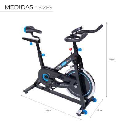 Bicicleta Ciclo Indoor Fytter Rider RI-0X 120x50x108 cm 7 Funciones, Pulsómetro, Inercia 14 Kg y Resistencia Regulable - Imagen 4