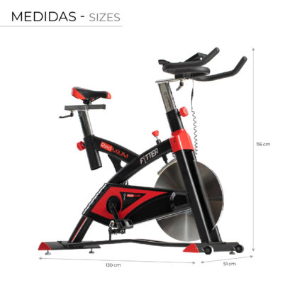 Bicicleta Ciclo Indoor Fytter Rider RI-06R 130x51x116 cm 6 Funciones, Inercia 22 Kg, Resistencia Ajustable y Bluetooth - Imagen 4