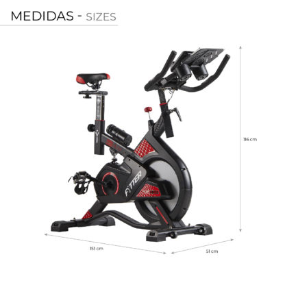 Bicicleta Ciclo Indoor Fytter Rider RI-02R 114x51x116 cm 7 Funciones, Pulsómetro, Inercia 13 Kg y Resistencia Regulable - Imagen 4