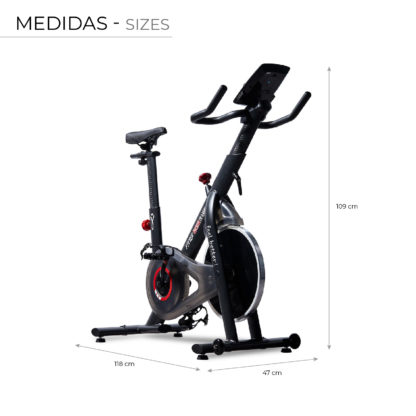 Bicicleta Ciclo Indoor Fytter Rider RI-M6R 118x47x109cm 6 Funciones 7 programas Inercia 20Kg Resistencia Magnética, Bluetooth - Imagen 4