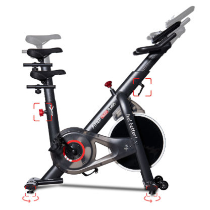 Bicicleta Ciclo Indoor Fytter Rider RI-M6R 118x47x109cm 6 Funciones 7 programas Inercia 20Kg Resistencia Magnética, Bluetooth - Imagen 6