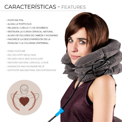 Collarín Cervical Hinchable Siluet Almohada Soporte para Cuello y Vertebras | Unisex | Talla Universal Ajustable Azul Ultrasuave - Imagen 3