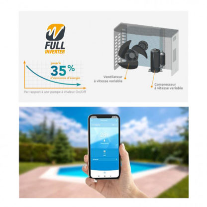 Bomba de Calor Poolstar Poolex Q-Line 5 Full Inverter 5 kW | Funcionamiento Ultra Silencioso | Conexión Wifi | Tecnología LED - Imagen 3