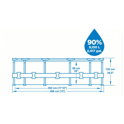 Piscina Desmontable Redonda Steel Pro Max 366x100 cm con Depuradora de Cartucho 2.006 L/H Escalera de Seguridad - Imagen 4