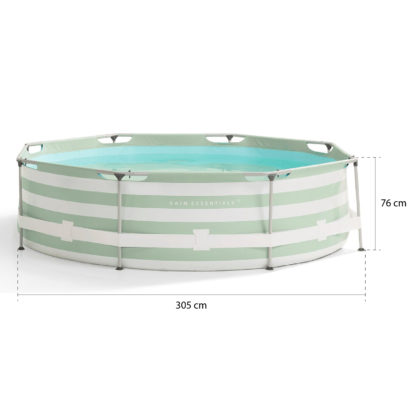 Piscina Tubular Redonda Swim Essentials Luxe Green ø305x76 cm con Depuradora y Válvula de Drenaje | 3850 L | PVC y Acero - Imagen 4