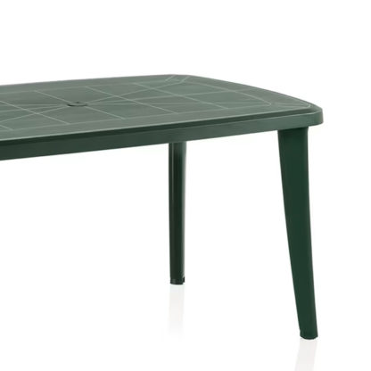 Mesa de Resina Sp Berner Tonnelle 140x80x73 cm Altura Regulable | Agujero para Sombrilla | Color Verde - Imagen 3