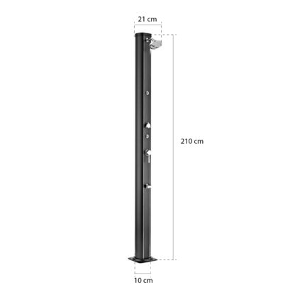 Ducha Solar Gre 21x10x210 cm Fabricada en Aluminio con Monomando, Depósito de 32 Litros y Grifo para Pies - Imagen 4