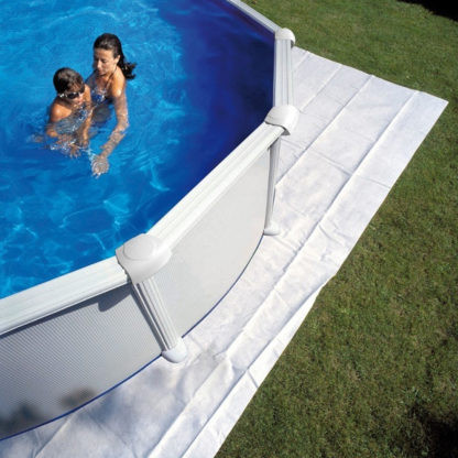 Manta Protectora Gre 400x400 cm 110 g/m2 para Piscinas Redondas de ø 350, 360 y 400 cm | Poliéster Color Blanco - Imagen 2