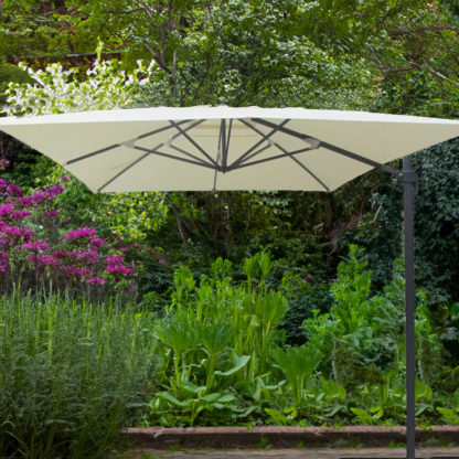 Parasol Lateral Habitex 300x350x260 cm de Aluminio con Base Giratoria 360° y Sistema de Apertura Manual - Imagen 2