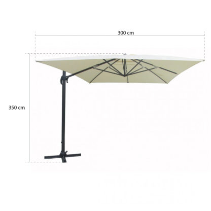 Parasol Lateral Habitex 300x350x260 cm de Aluminio con Base Giratoria 360° y Sistema de Apertura Manual - Imagen 3