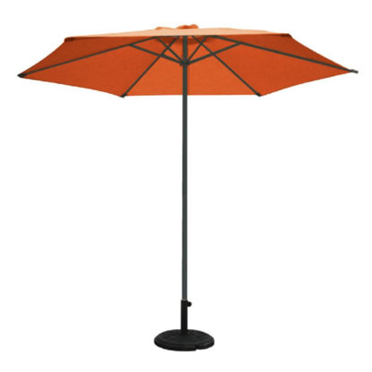 Parasol Octogonal de Aluminio Habitex ø300x300 cm con Mástil ø48 mm | Polea y Estructura de 6 Varillas | Antracita y Terracota