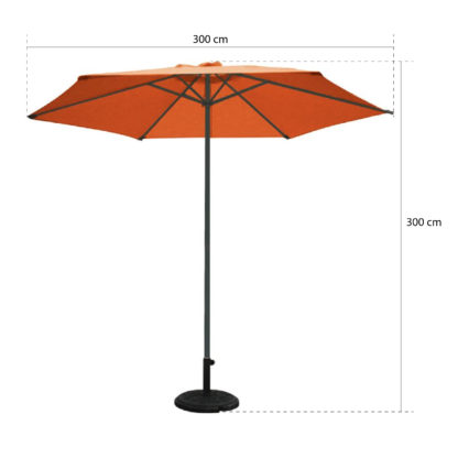 Parasol Octogonal de Aluminio Habitex ø300x300 cm con Mástil ø48 mm | Polea y Estructura de 6 Varillas | Antracita y Terracota - Imagen 3