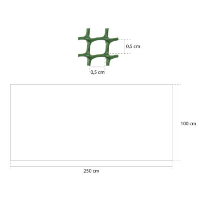 Malla Plástica Cuadrada Intermas 250x100 cm Agujero de Luz 0,5x0,5 cm | Malla de Ocultación para Jardín y Terrazas - Imagen 4