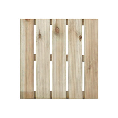 Loseta de Pino Rayada Nortene Tane 100x100 cm Grosor 28 mm | Madera Tratada con Tratamiento Autoclave III y Certificado FSC