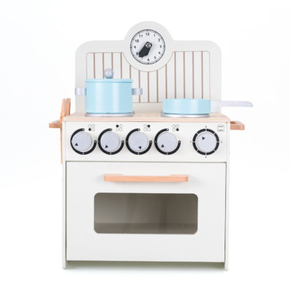 Cocina de Juguete Montessori con Horno Robincool Little Chef 36,5x26x46,5 cm de Madera Ecológica con Reloj y Accesorios