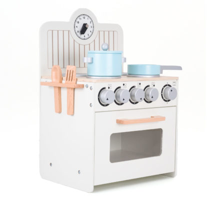 Cocina de Juguete Montessori con Horno Robincool Little Chef 36,5x26x46,5 cm de Madera Ecológica con Reloj y Accesorios - Imagen 3