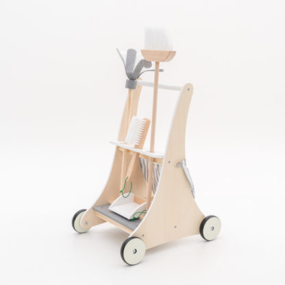 Carrito de Limpieza Infantil Montessori Robincool Clean Up 35x43x56,5 cm Madera Eco Fregona, Escoba, Cepillo y Recogedor - Imagen 3