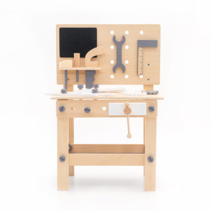 Banco de Herramientas de Juguete Montessori Robincool Workstation 44,5x32,5x66,5 cm de Madera Eco Accesorios Incluidos