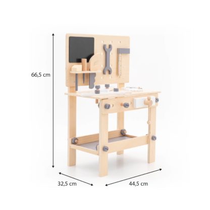 Banco de Herramientas de Juguete Montessori Robincool Workstation 44,5x32,5x66,5 cm de Madera Eco Accesorios Incluidos - Imagen 4