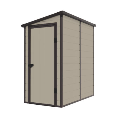 Caseta de Resina Gardiun Type Beige 2,12 m2 Exterior 111x191x194 cm con Ventana Lateral y Techo Inclinado - Imagen 6