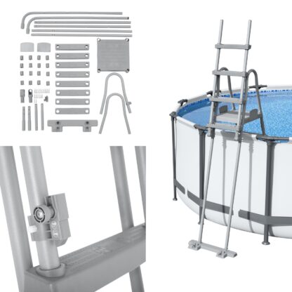 Escalera de Seguridad para Piscinas Bestway Flowclear 76,5x125x135/192 cm para Piscinas Desmontables de 132 cm de Altura - Imagen 3