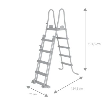 Escalera de Seguridad para Piscinas Bestway Flowclear 76,5x125x135/192 cm para Piscinas Desmontables de 132 cm de Altura - Imagen 4