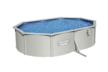 Piscina Desmontable Ovalada con Pared de Acero Reforzada Bestway Hydrium 500x360x120 cm con Depuradora de Arena de 3.028 L/H