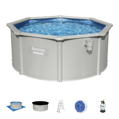 Piscina Desmontable Redonda Bestway Hydrium 300x120 cm con Depuradora de Arena 3.028L/H, Tapiz de suelo, Cobertor y Escalera - Imagen 5