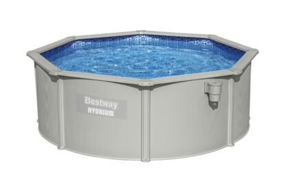 Piscina Desmontable Redonda Bestway Hydrium 360x120cm Depuradora de Arena de 3028 L/H Tapiz de Suelo, Cobertor y Escalera