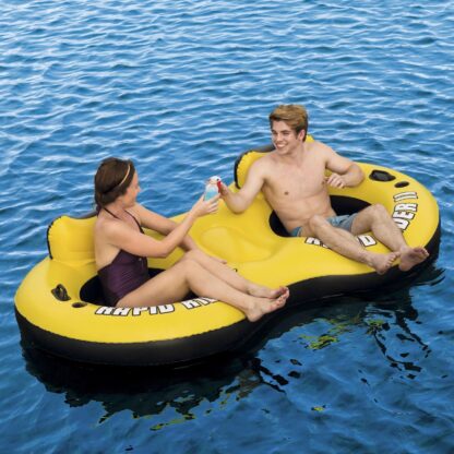 Flotador Hinchable con Respaldo Bestway Rapid Rider X2 259x135 con Asas, Posavasos y Malla Inferior - Imagen 2